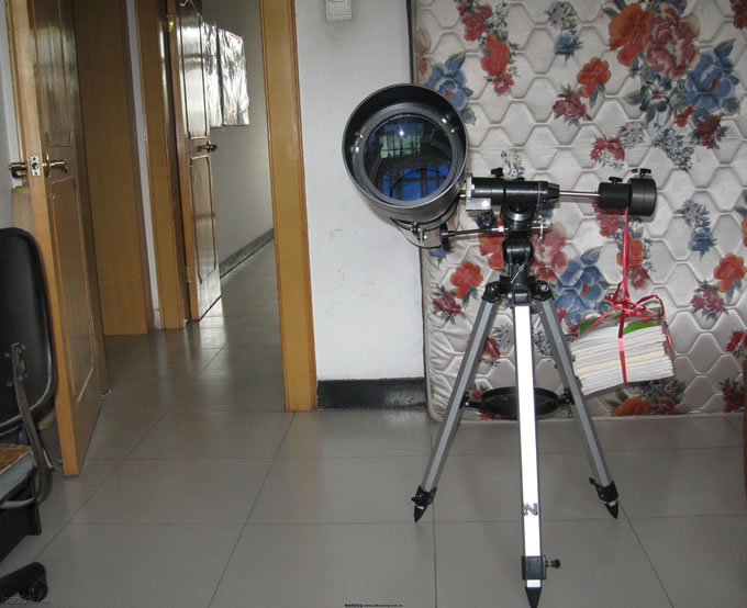 eq3说是载重8公斤,却配了这么小个重锤。 154F1200折射天文望远镜diy制作