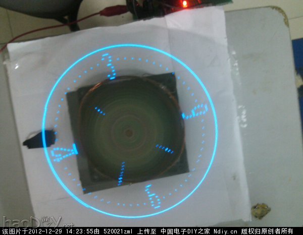 无线供电的LED旋转时钟 附视频