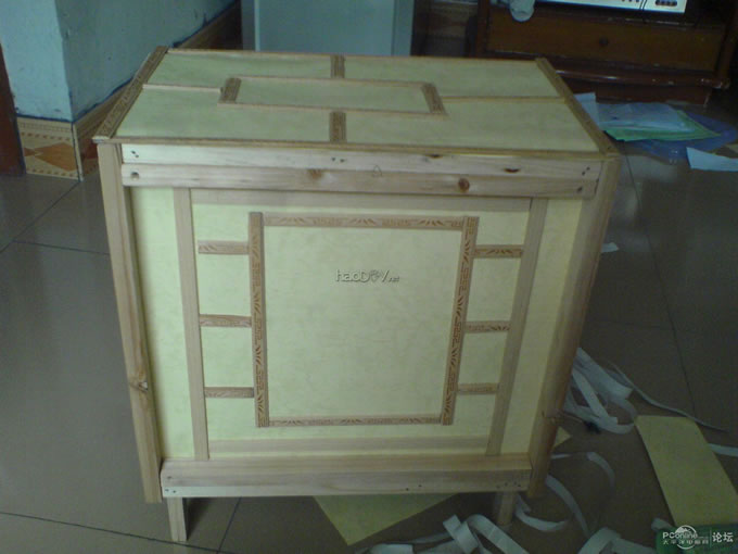 点击查看原图 一物多用,33.5元打造灯箱效果的木质电脑机箱