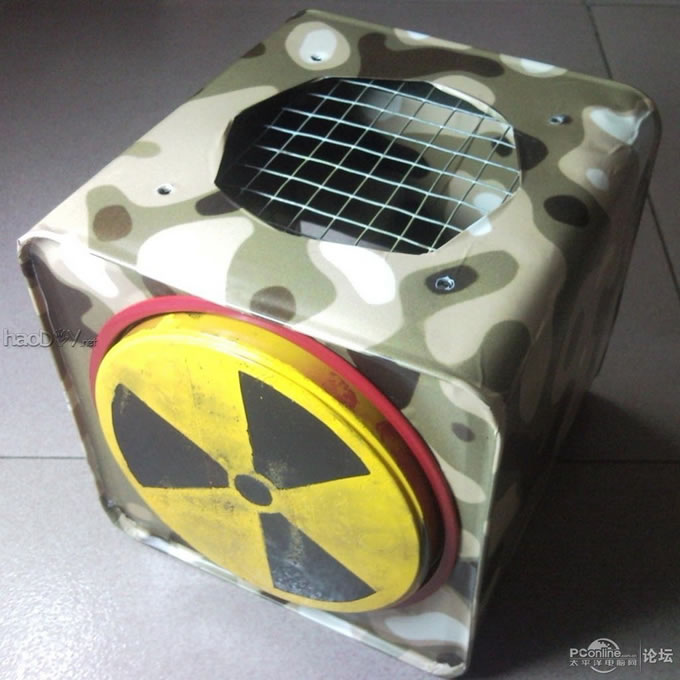 点击查看原图 软硬大改T5710瘦客户机,废旧饼罐改造电脑机箱,30W节能迷彩下载
