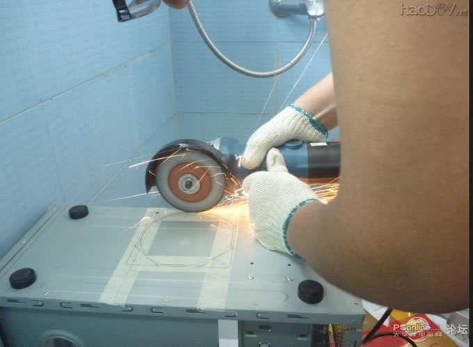 点击查看原图 电源上翻~走线~铝合金~亚克力~荧光透明电脑主机机箱