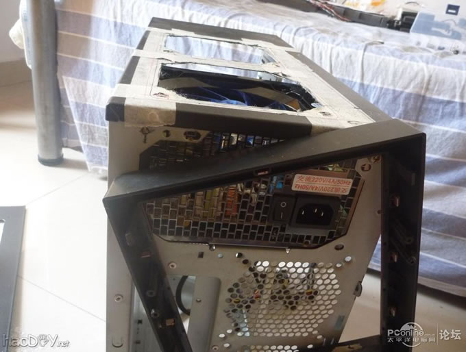 点击查看原图 电源上翻~走线~铝合金~亚克力~荧光透明电脑主机机箱