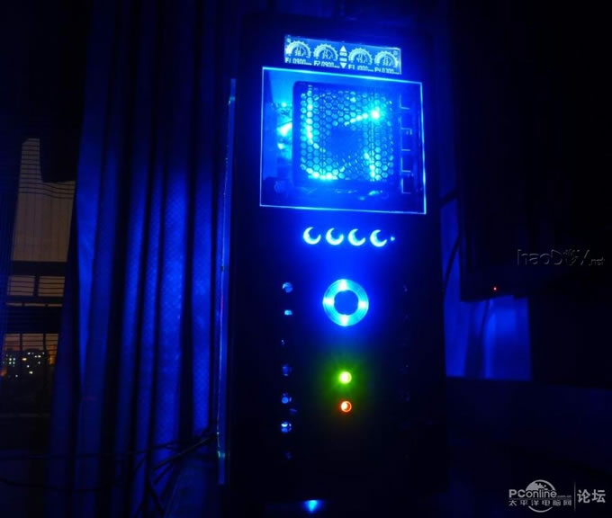 点击查看原图 电源上翻~走线~铝合金~亚克力~荧光透明电脑主机机箱