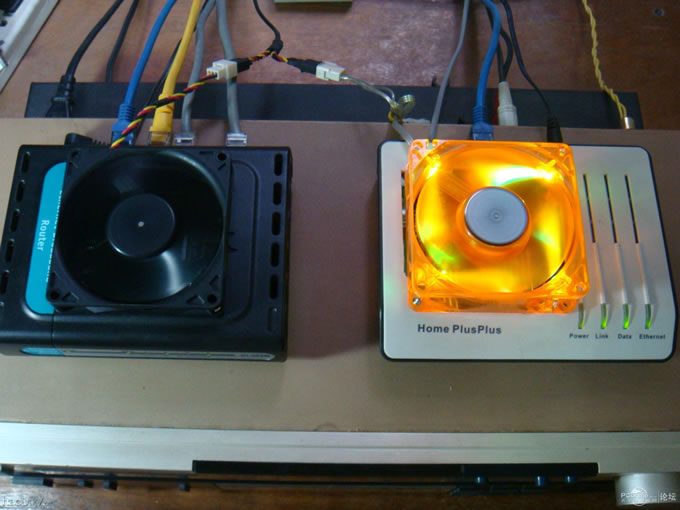 点击查看原图 为了让网络更稳定 我决定为moden和路由器加强散热器架