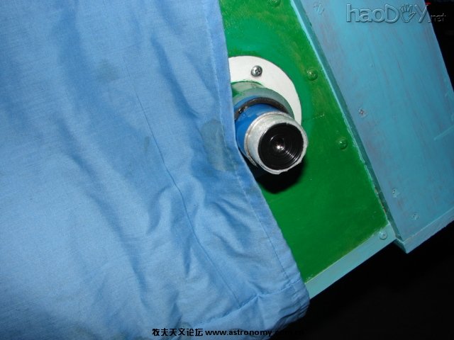 测试时的目镜及其部位 自制12英寸口径木质构架天文望远镜