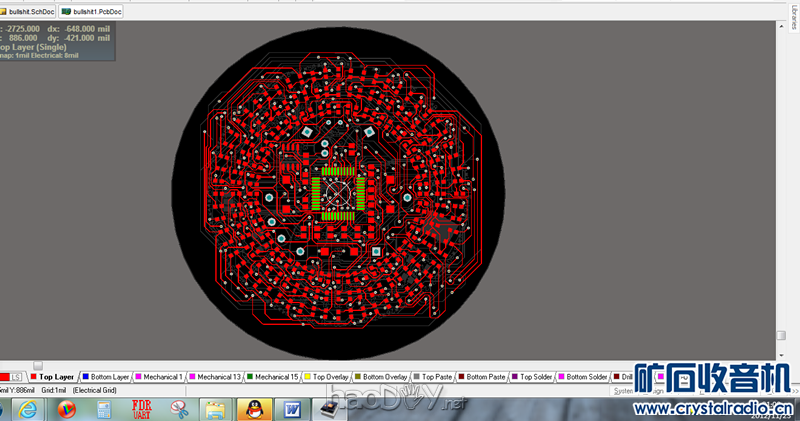 基本完成布线(正面) diy制作仿led怀表(高富帅才能用的起的手表。。。)