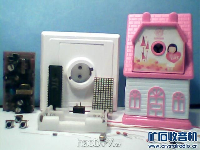 3-1所需器件集体照(外形据自喜好)1.jpg mini1608LED点阵微型万年历