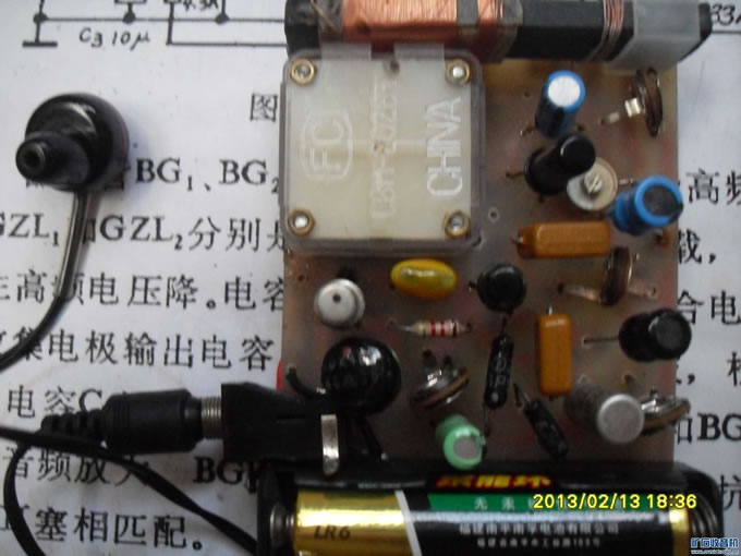 焊好的机子.jpg 两级高放低阻三管收音机