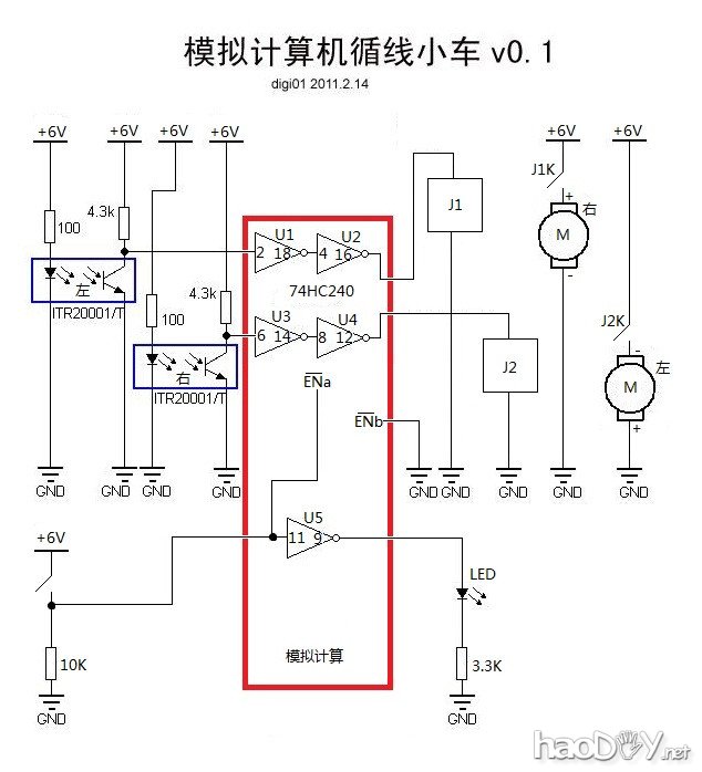 微型机器人系列-模拟计算机循线小车 附视频