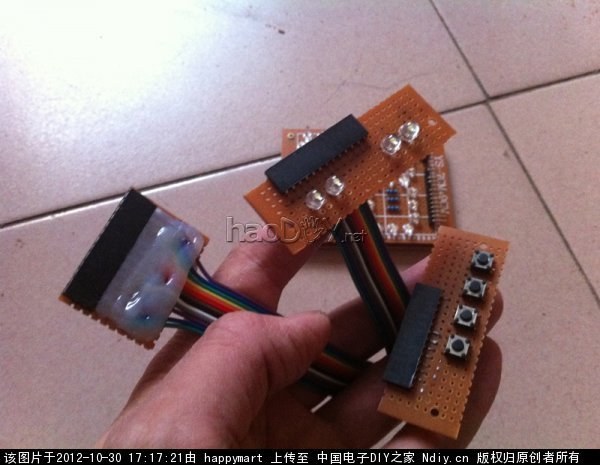 照片 123.jpg 洞洞板,LED,51单片机+DS1302做的小夜灯时钟 附视频