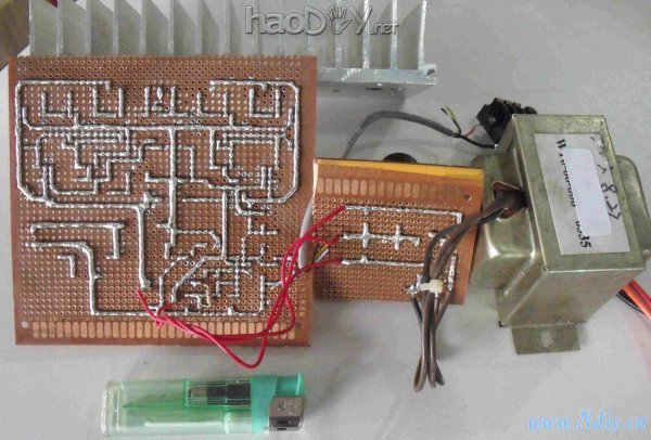 9.jpg 第一次洞洞板分立纯后级功放板