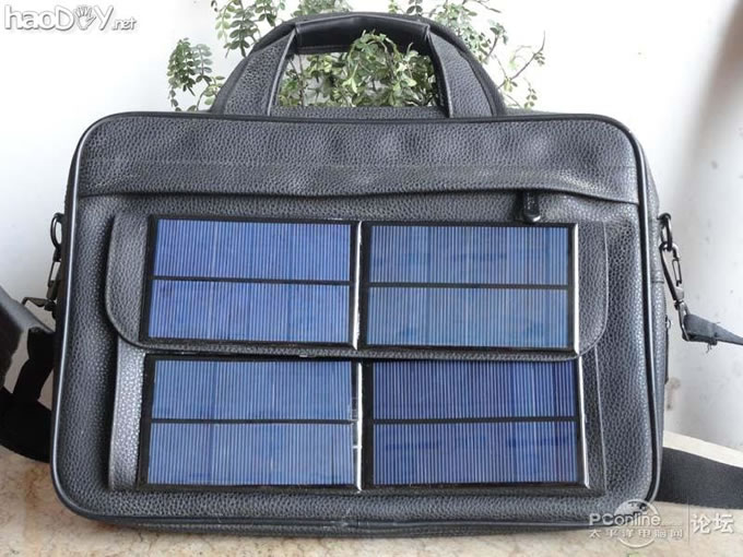 点击检查原图 节能环保无处不在,自制太阳能充电包包