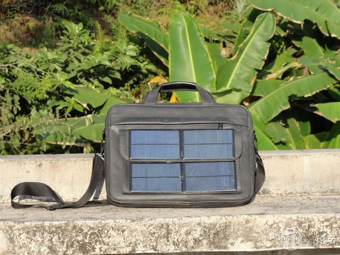 点击检查原图 节能环保无处不在,自制太阳能充电包包