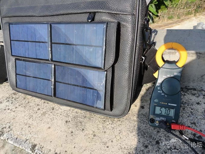 点击检查原图 节能环保无处不在,自制太阳能充电包包