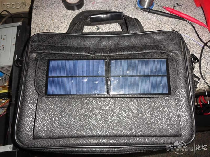 点击检查原图 节能环保无处不在,自制太阳能充电包包