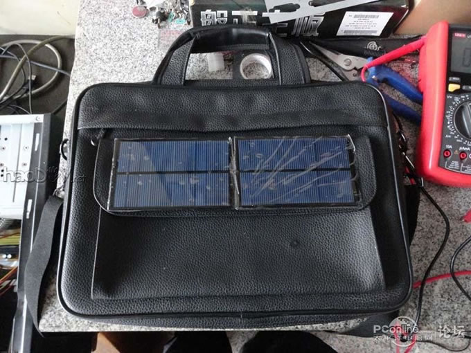 点击检查原图 节能环保无处不在,自制太阳能充电包包