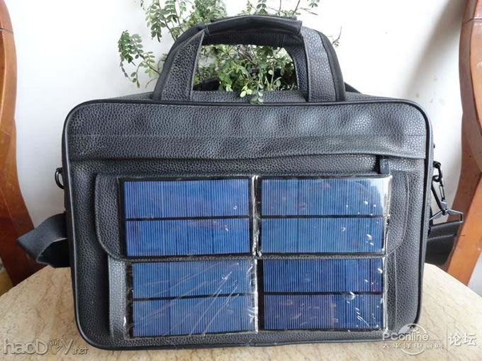 点击检查原图 节能环保无处不在,自制太阳能充电包包