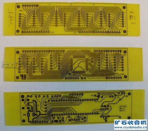 三块转印好的板子 制作LED点阵时钟