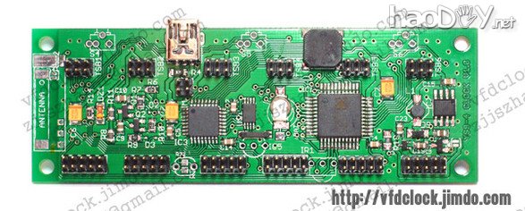 PCB正面 制作YS9-4六管荧光电子管数码时钟