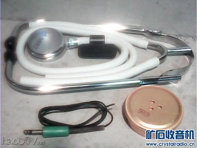 1、原器件.jpg 矿石收音机专用耳机