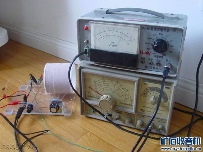 测试图.JPG 3DQ场效应管矿石收音机实验