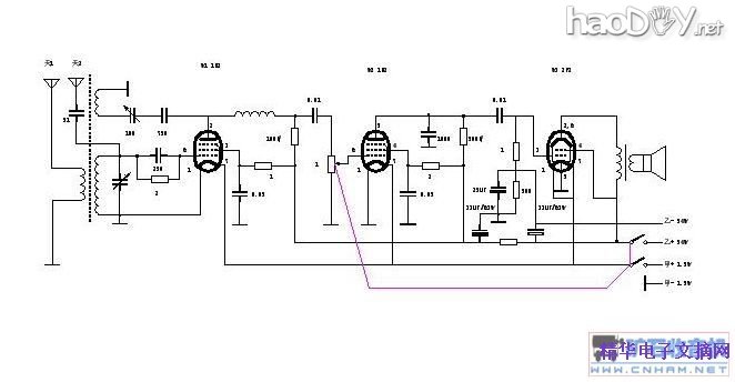 手提式电池三灯再生收音机