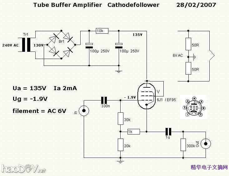 6J1电子管缓冲器的制作