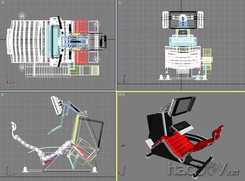 点击查看大图 晒下我260斤重的钢铁怪兽 三屏 电控变形姿态调节电脑椅
