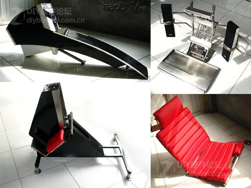 点击查看大图 晒下我260斤重的钢铁怪兽 三屏 电控变形姿态调节电脑椅