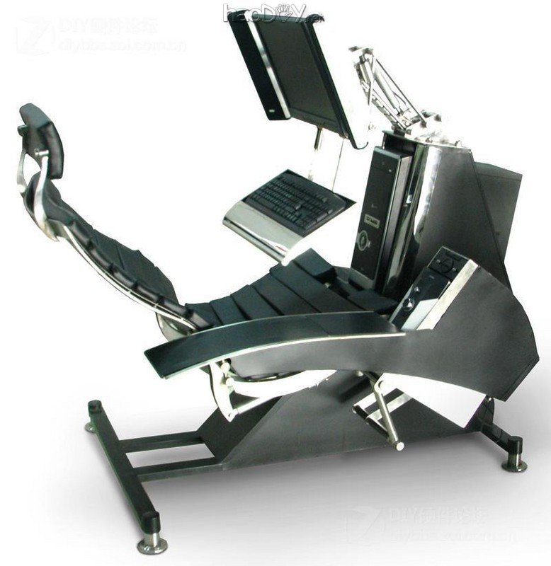 点击查看大图 晒下我260斤重的钢铁怪兽 三屏 电控变形姿态调节电脑椅