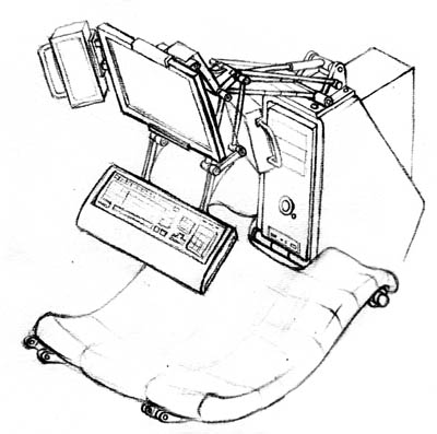 点击查看大图 晒下我260斤重的钢铁怪兽 三屏 电控变形姿态调节电脑椅