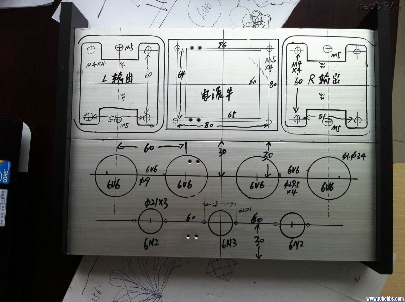 新生报到之6n2+6n3+6v6(6p6p)电子管胆机推挽桌放