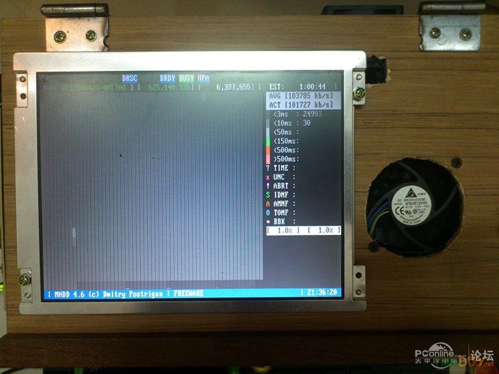 点击查看原图 最近拼的ITX木箱电脑一体机,烂测试平台
