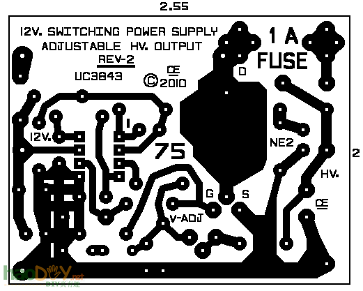 12V升压电路模块升压器的制作12V升到22V-190V