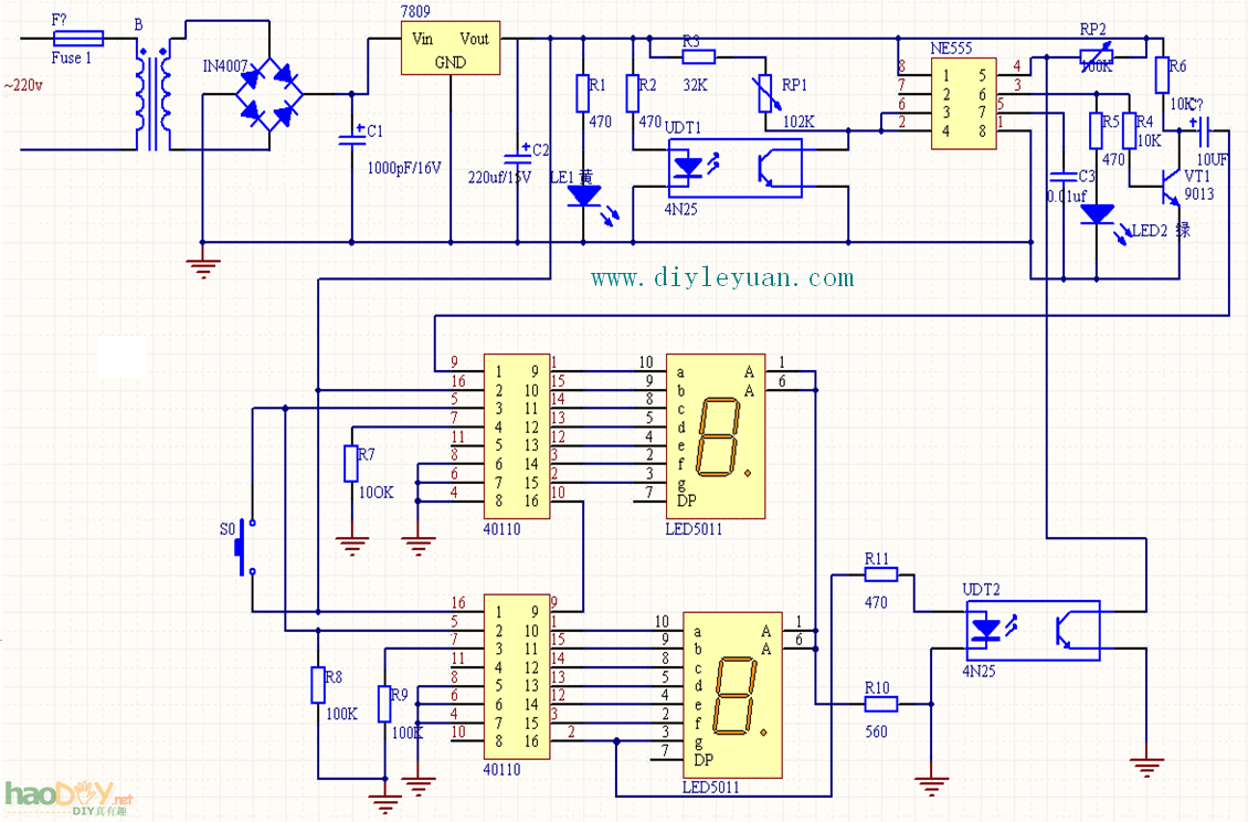 生产线自动计数器的制作参考电路图3
