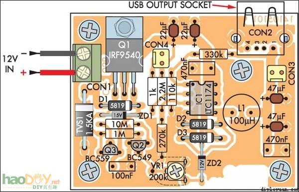 汽车/自行车USB充电器的制作