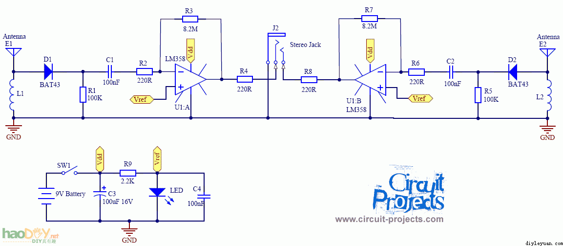 手机信号辐射检测探测器的制作