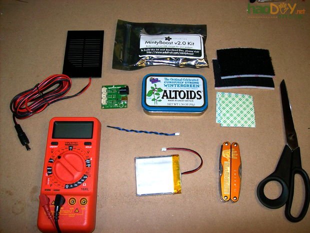 DIY iPhone iPod 太阳能充电器的制作