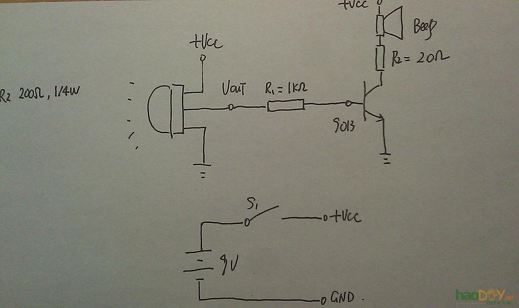 2012-05-17_02 自制简易人体红外感应家用报警器