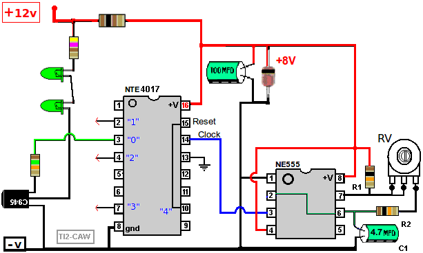 LED顺序显示电路