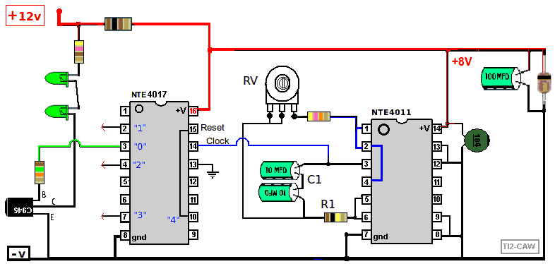 LED顺序显示电路