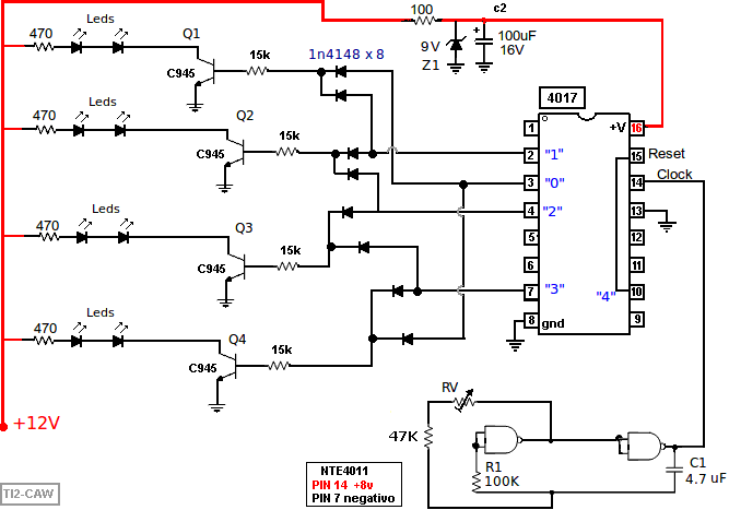 LED顺序显示电路