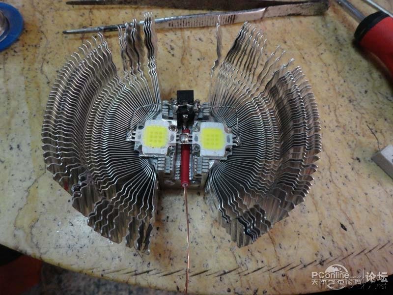点击查看原图 山寨10w大功率LED灯全过程