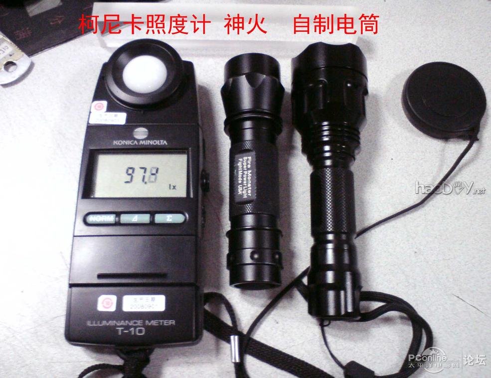 点击查看原图 DIY 强光手电筒 很强很亮,对比测试