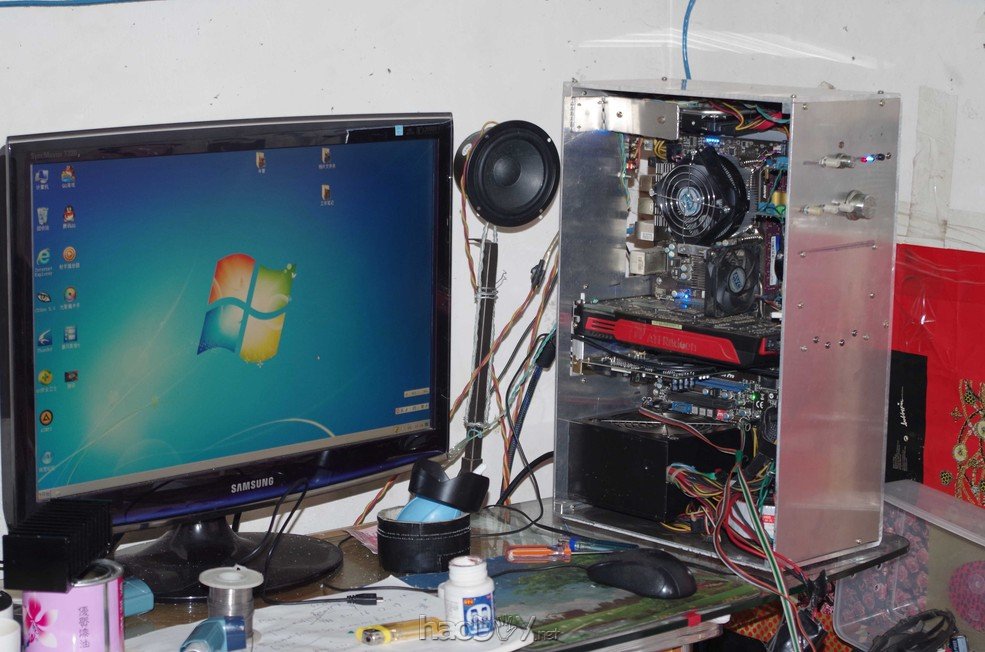 点击查看原图 手工弄一个半裸全铝电脑机箱