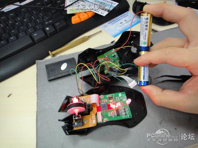 点击查看原图 为了交作业,我的多彩狼牙鼠标就这样变成了无线的了