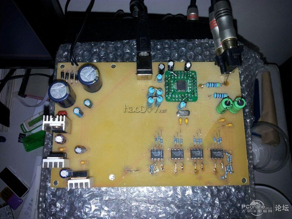 点击查看原图 自制cm108 I2S tda1543*4 NOS声卡