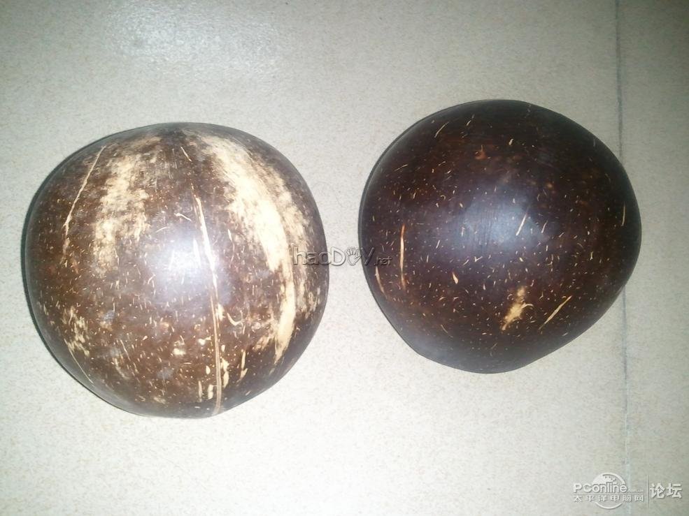 点击查看原图 做了一对椰子壳小音箱,跟大家分享一下