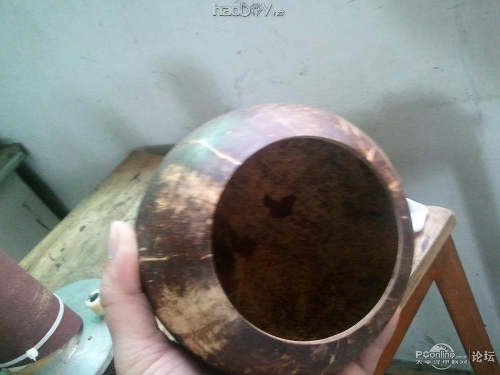 点击查看原图 做了一对椰子壳小音箱,跟大家分享一下