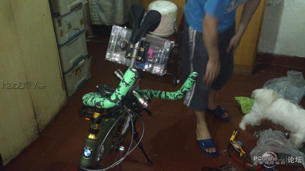 点击查看原图 DIY单车音箱第2波~线完美处理好了~付上车图